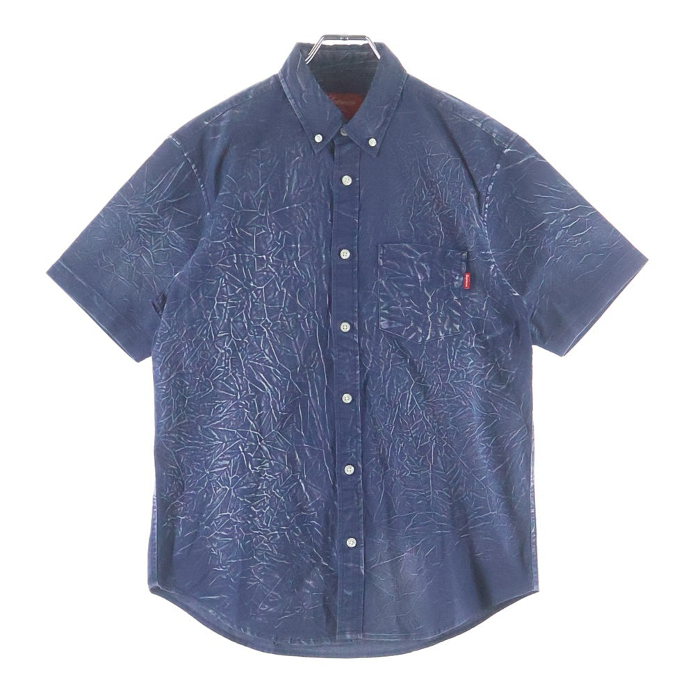 SUPREME(シュプリーム) 13SS Acid Shirt アシッド シワ加工 ボタンダウン 半袖シャツ インディゴ