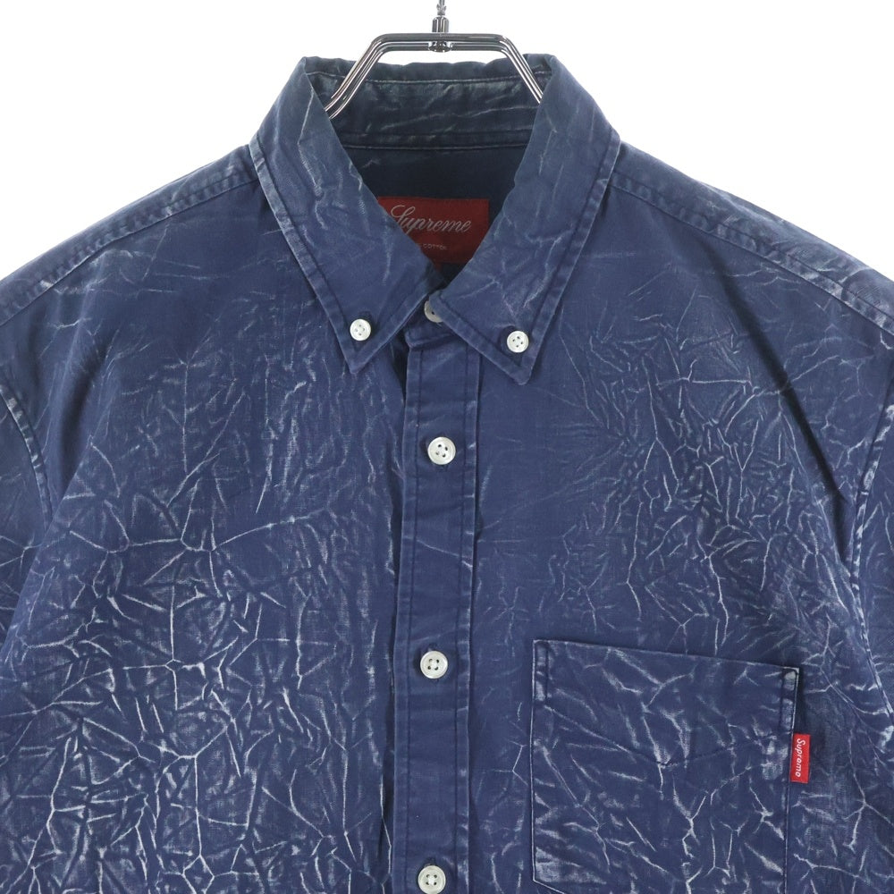 SUPREME(シュプリーム) 13SS Acid Shirt アシッド シワ加工 ボタンダウン 半袖シャツ インディゴ