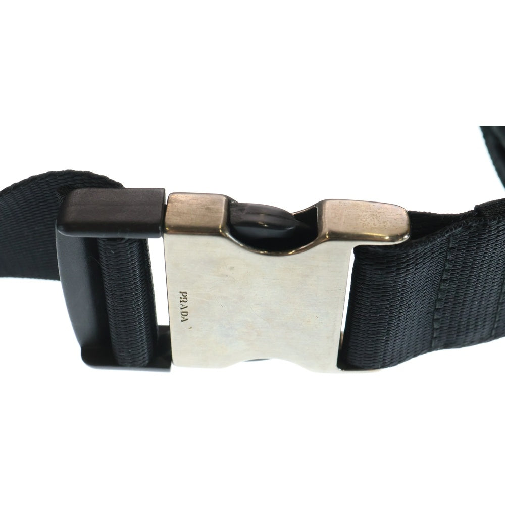 PRADA(プラダ) 2WAY トライアングルロゴプレート テスート ナイロン ウエストポーチ ボディバッグ ショルダーバッグ シルバー金具 ブラック