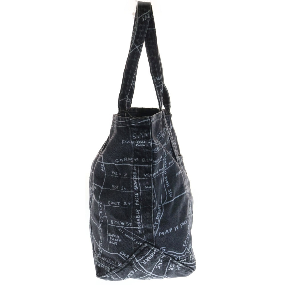 SUPREME(シュプリーム) 19SS × Gonz Map Denim Tote ゴンズ マーク・ゴンザレス マップ 地図柄 デニムトートバッグ ブラック