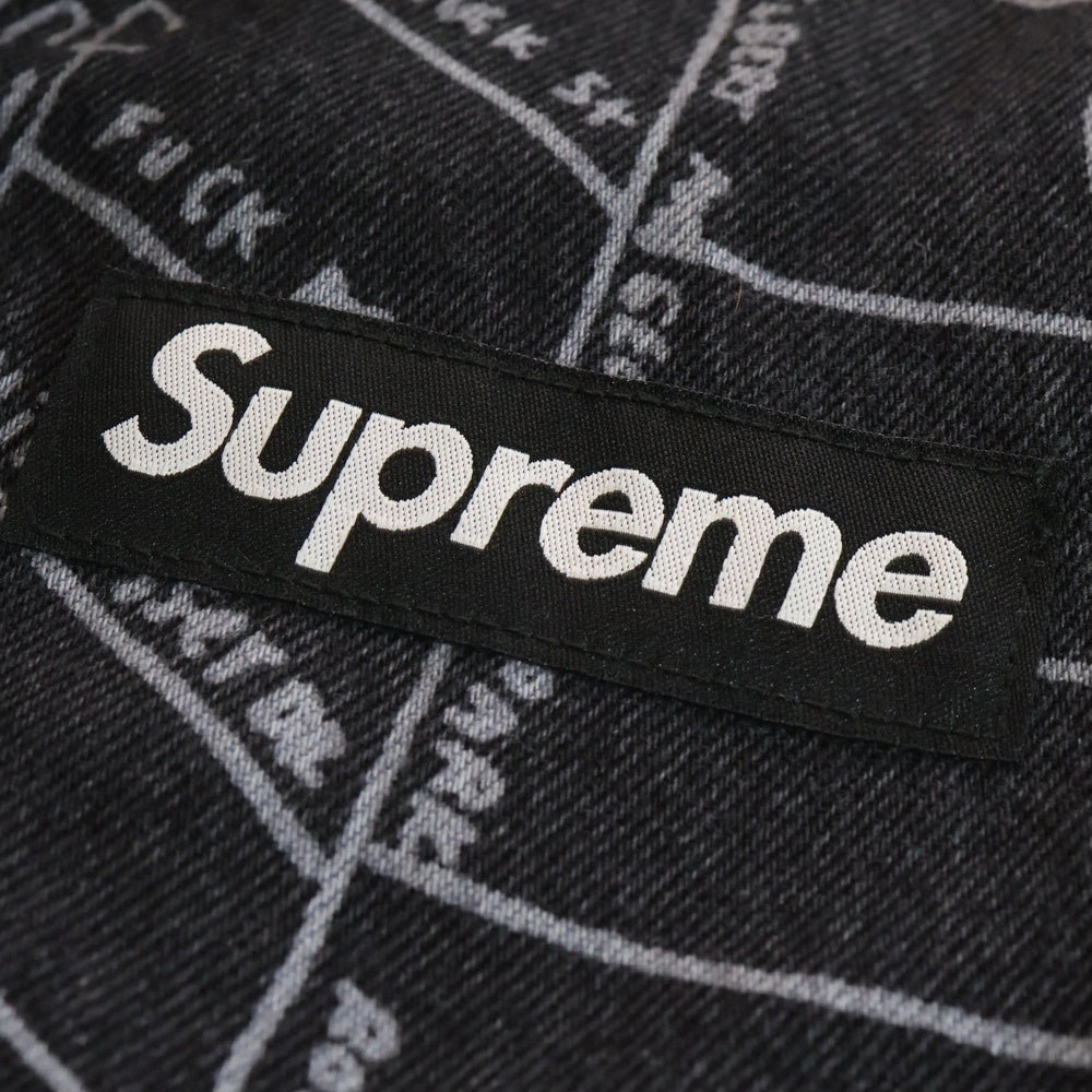 SUPREME(シュプリーム) 19SS × Gonz Map Denim Tote ゴンズ マーク・ゴンザレス マップ 地図柄 デニムトートバッグ ブラック