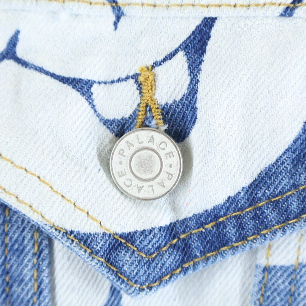 Palace Skateboards(パレススケートボーズ) 18AW MOVEMENT JACKET ムーブメント スマイル 総柄 デニムジャケット インディゴ