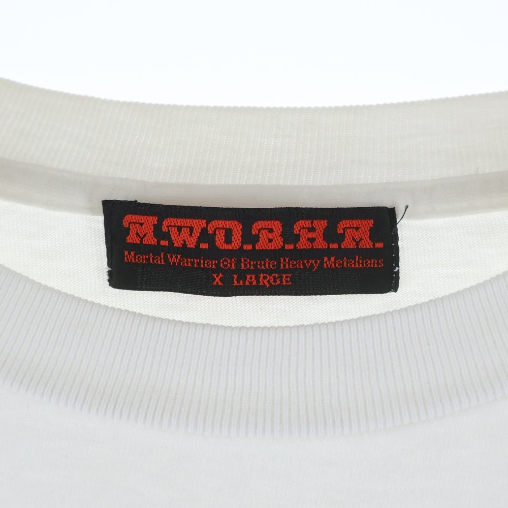 VINTAGE(ヴィンテージ) 00s MWOBHM バックスカルプリント クルーネック 半袖Tシャツ カットソー ホワイト