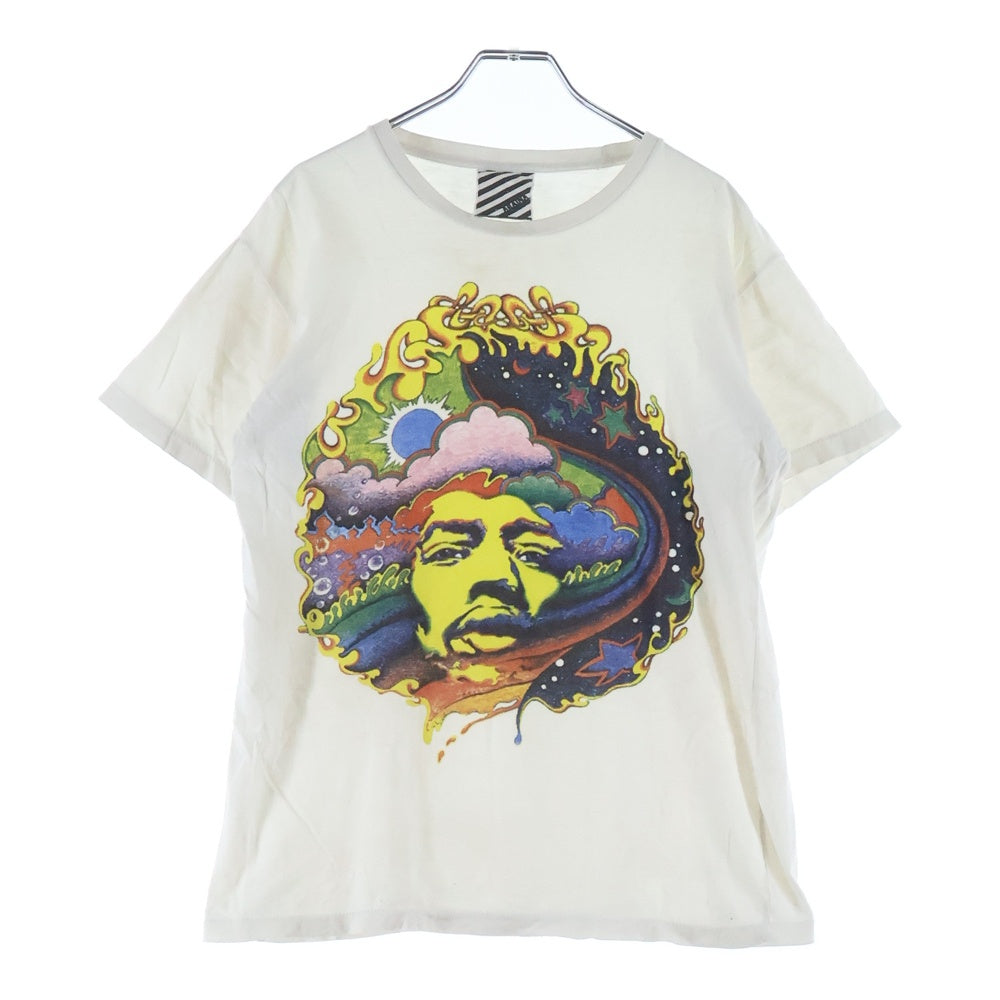 NO BRAND(ノーブランド) Jimmy Hendrix ジミヘンドリックス フロントプリント 半袖Tシャツ カットソー ホワイト