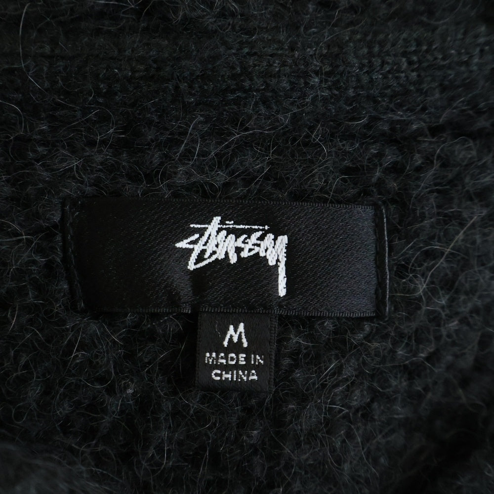STUSSY(ステューシー) Chunky Knit Zipup Hoodie チェンキー ニット ジップアップ ニットパーカー フーディー ブラック 117200