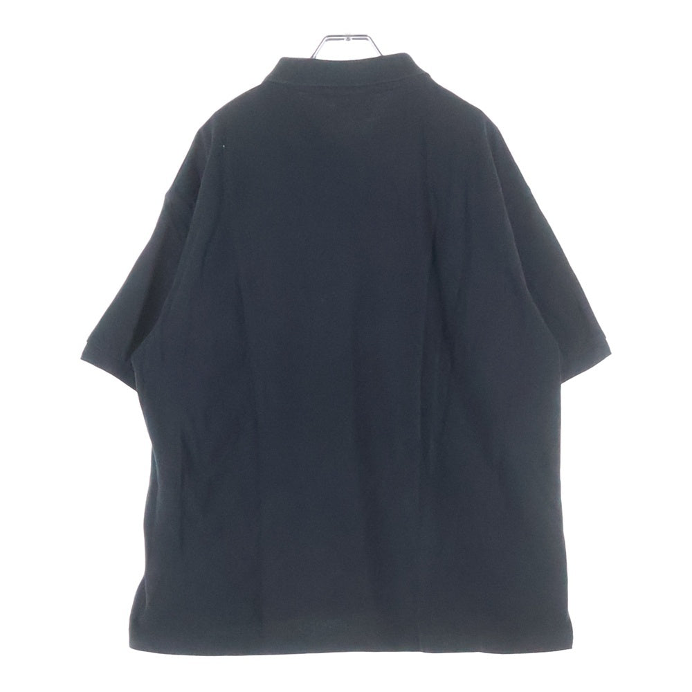 STUSSY(ステューシー) ロゴ刺繍 Pique Polo ピケ ポロシャツ 半袖Tシャツ カットソー ブラック 1140367