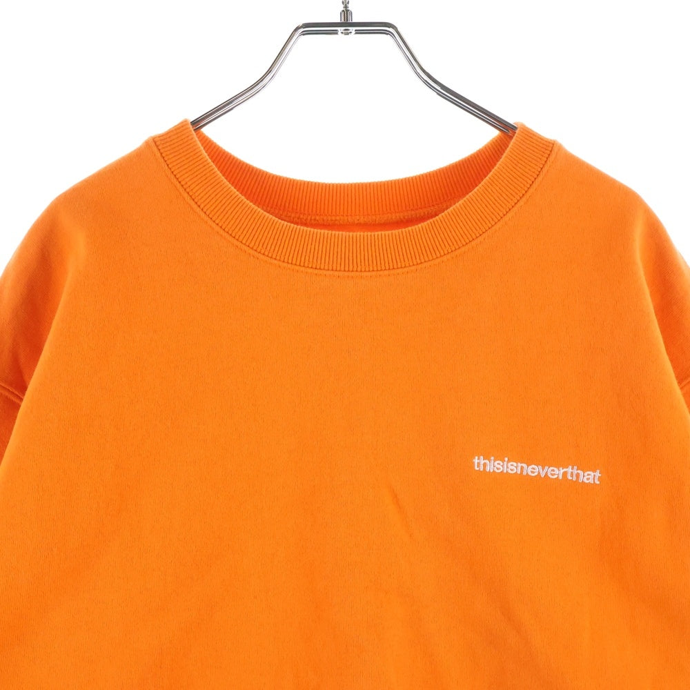 THISISNEVERTHAT(ディスイズネバーザット) 両面ロゴ刺繍 クルーネックスウェット トレーナー オレンジ TN20FSW001
