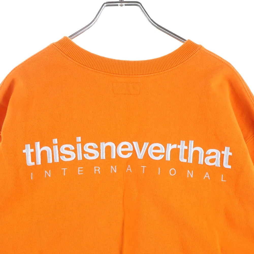 THISISNEVERTHAT(ディスイズネバーザット) 両面ロゴ刺繍 クルーネックスウェット トレーナー オレンジ TN20FSW001