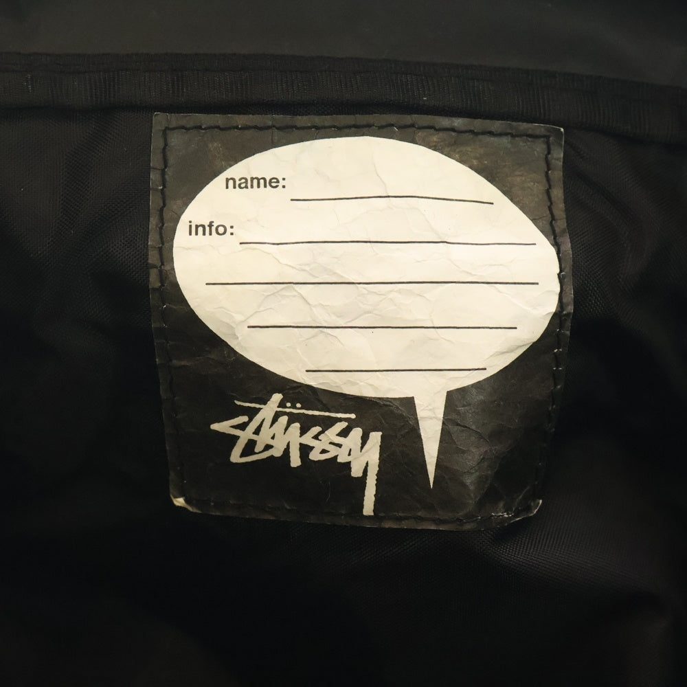 STUSSY(ステューシー) IRIE BAND 2WAY ラスタカラービーズ ロゴ総柄 ミニボストン ポリエステル ショルダーバッグ ブラック