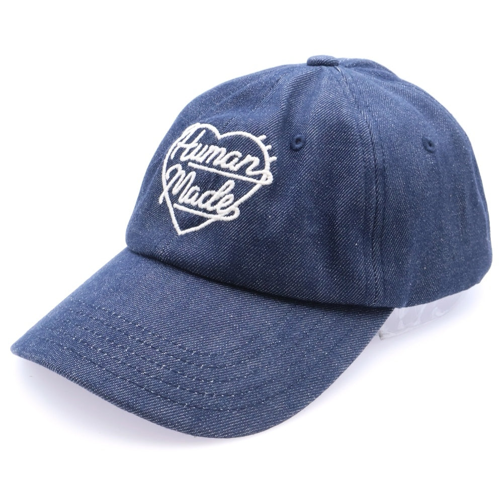 HUMAN MADE(ヒューマンメイド) 23SS 6-Panel Denim Cap 6パネル ロゴエンブロイダリー デニム ベースボールキャップ 帽子 ネイビー