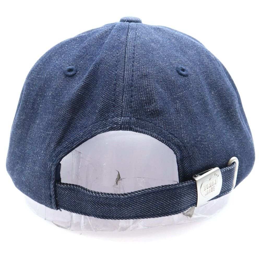 HUMAN MADE(ヒューマンメイド) 23SS 6-Panel Denim Cap 6パネル ロゴエンブロイダリー デニム ベースボールキャップ 帽子 ネイビー