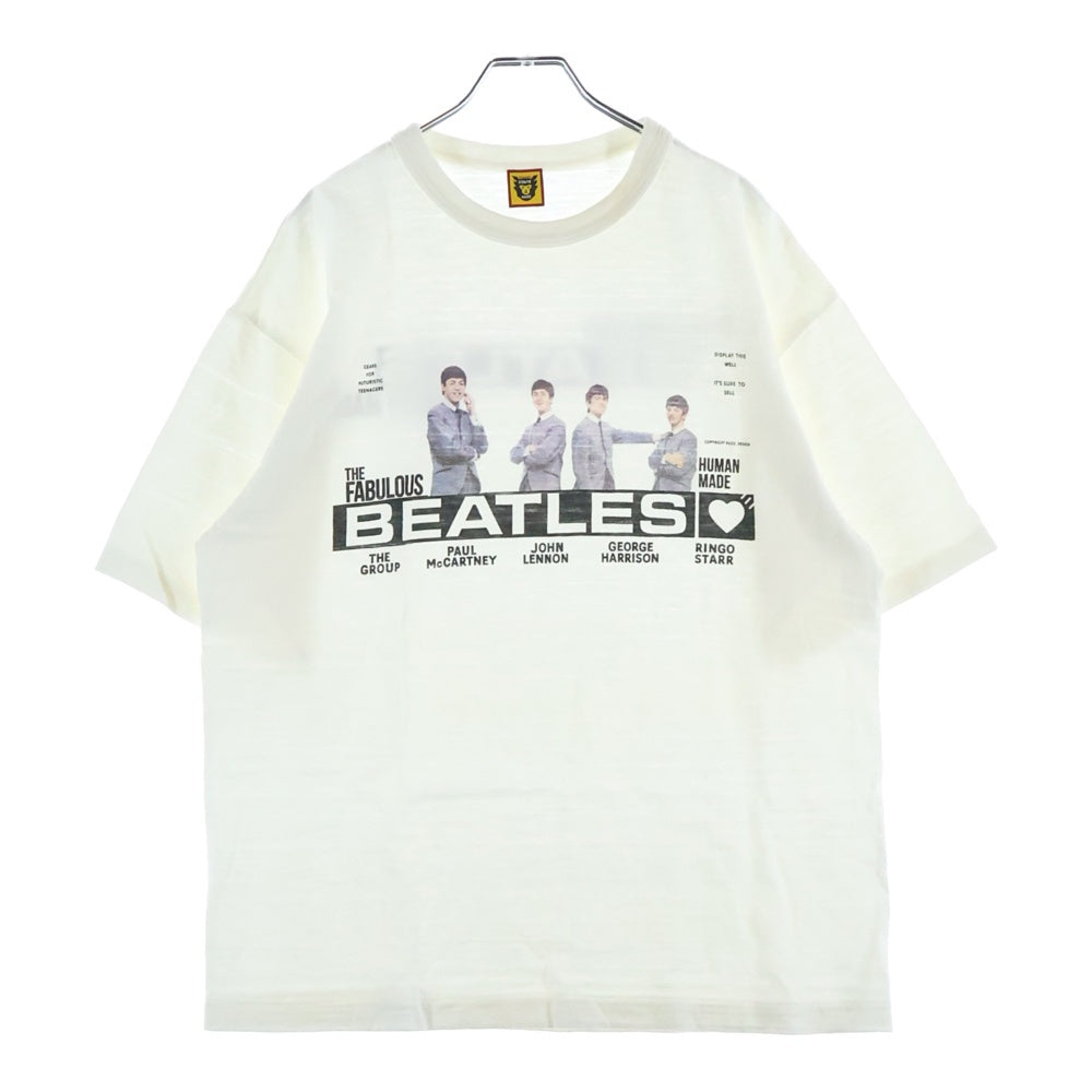 HUMAN MADE(ヒューマンメイド) 23SS × BEATLES TEE ビートルズ 両面プリント クルーネック 半袖Tシャツ カットソー ホワイト