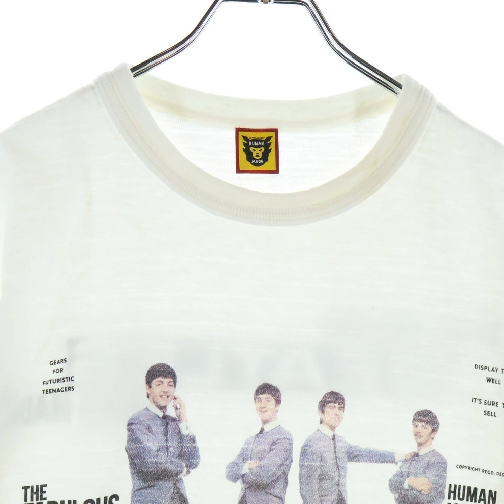 HUMAN MADE(ヒューマンメイド) 23SS × BEATLES TEE ビートルズ 両面プリント クルーネック 半袖Tシャツ カットソー ホワイト