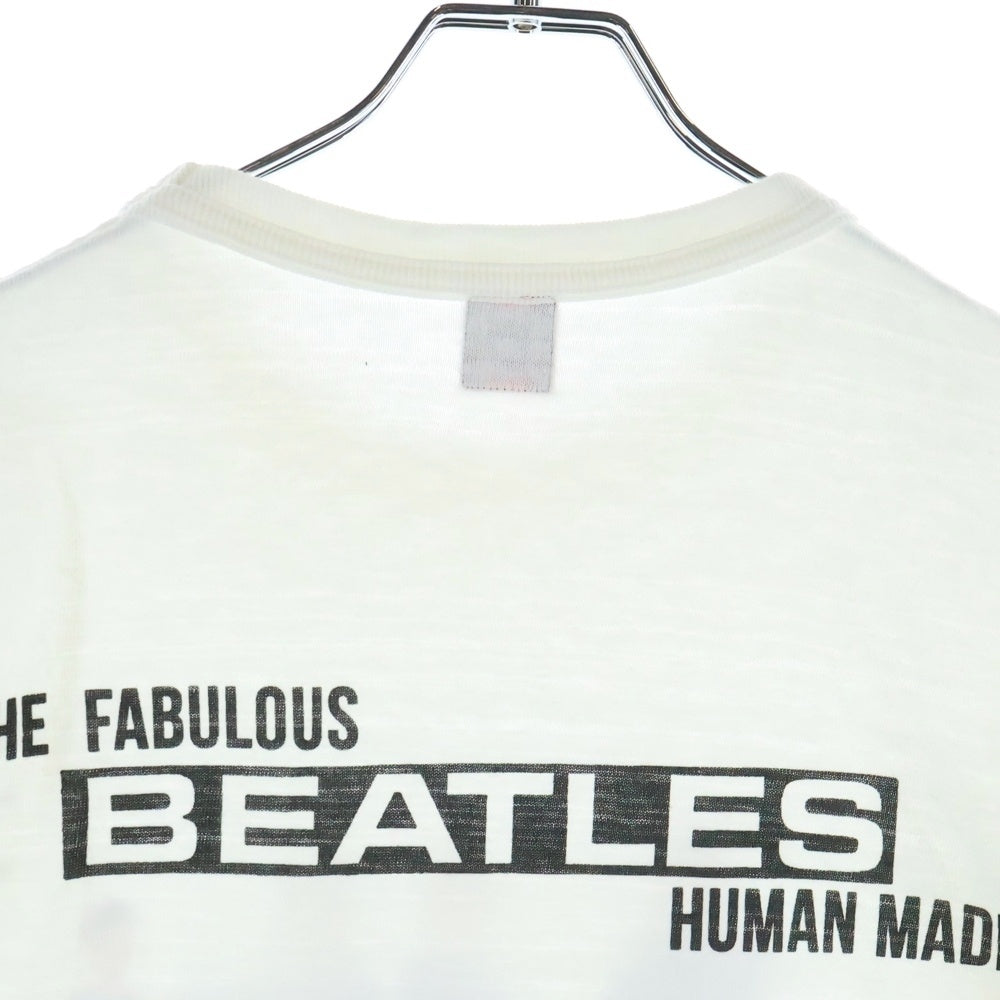 HUMAN MADE(ヒューマンメイド) 23SS × BEATLES TEE ビートルズ 両面プリント クルーネック 半袖Tシャツ カットソー ホワイト