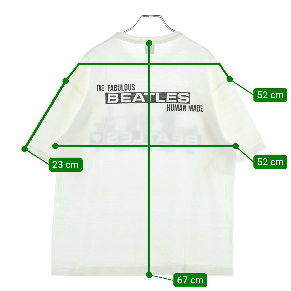 HUMAN MADE(ヒューマンメイド) 23SS × BEATLES TEE ビートルズ 両面プリント クルーネック 半袖Tシャツ カットソー ホワイト