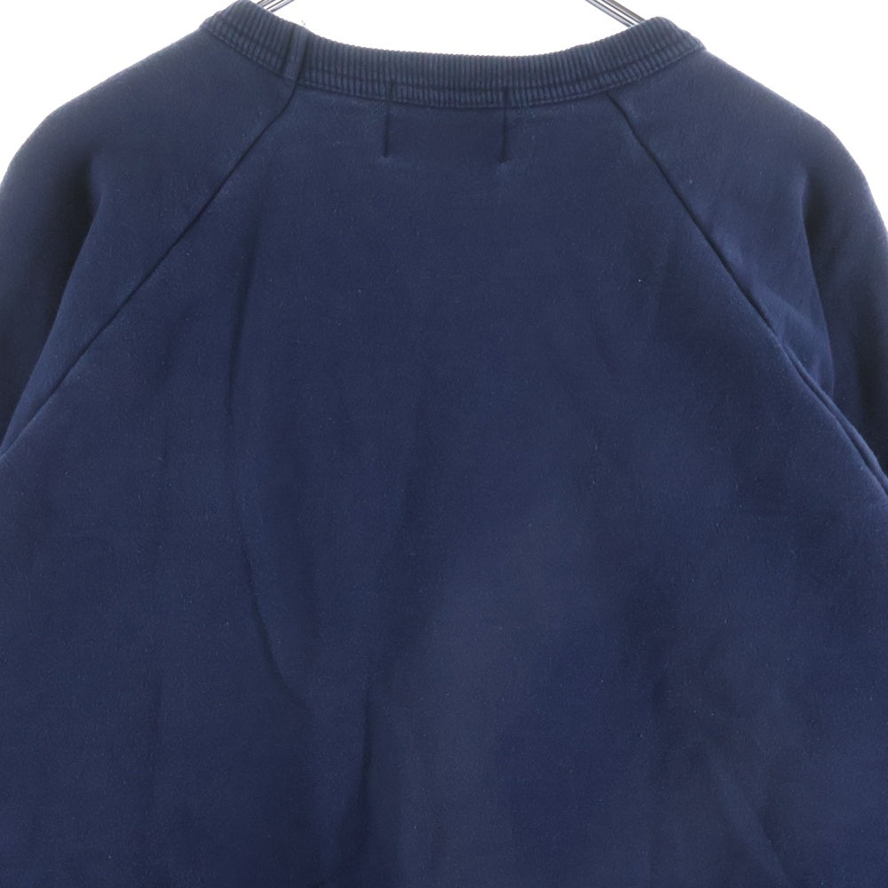 BUCKINGHAM(バッキンガム) ワンポイント刺繍 クルーネック スウェットトレーナー ネイビー