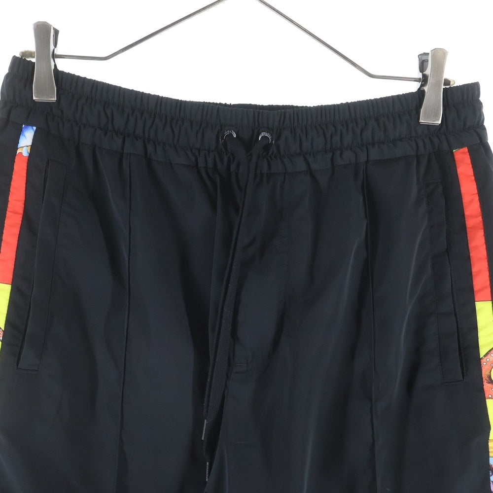 VERSACE(ヴェルサーチ) Tresor De La Mer Full Zip Track Pant トレゾールドゥラメール ナイロン トラックパンツ ブラック A89040 1F00977