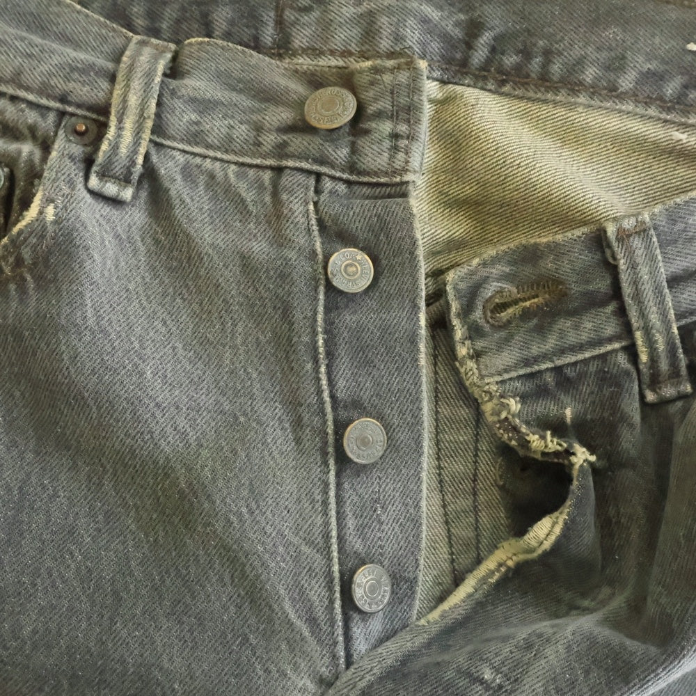 Levi's(リーバイス) 80s 501-0658 先染め ハチマル ブランクタグ ボタン裏653刻印 USA製 ボタンフライ ストレートデニムパンツ ブラック