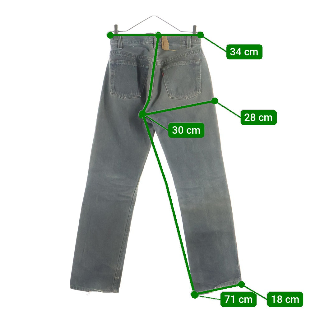 Levi's(リーバイス) 80s 501-0658 先染め ハチマル ブランクタグ ボタン裏653刻印 USA製 ボタンフライ ストレートデニムパンツ ブラック