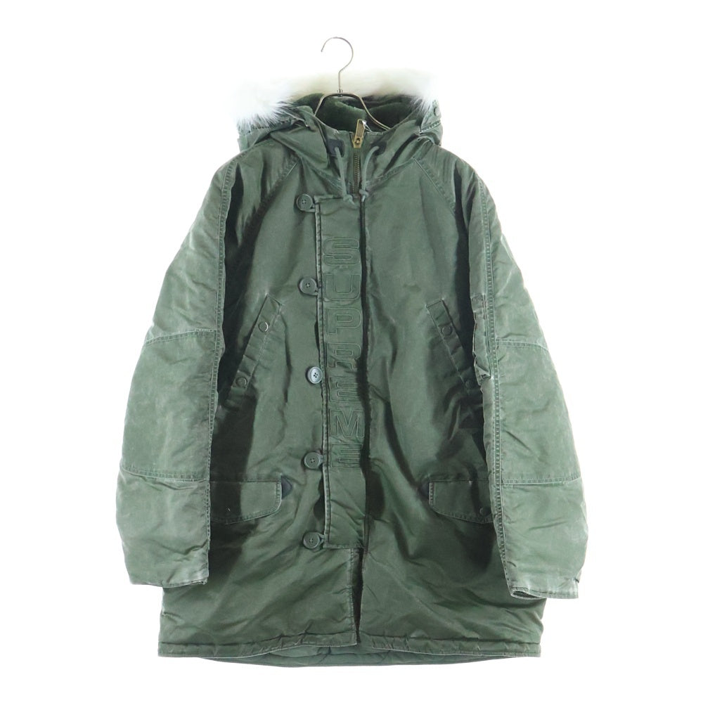 SUPREME(シュプリーム) 24AW Washed Flight Satin N-3B Parka ウォッシュド フライト サテン ミリタリー パーカー ジップアップ ジャケット カーキ