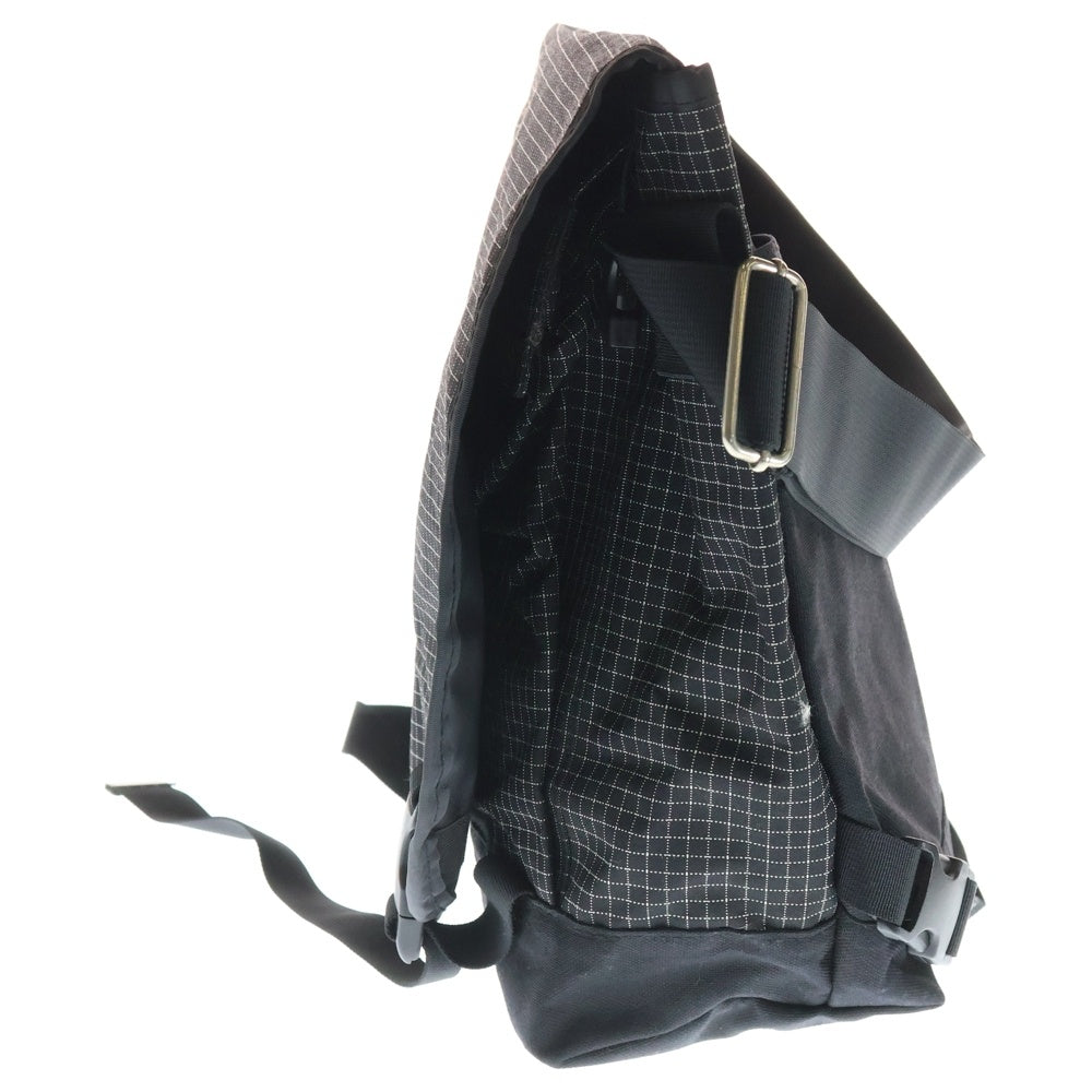 SUPREME(シュプリーム) 09AW ロゴ チェック ナイロン メッセンジャー ショルダーバッグ ブラック レディース