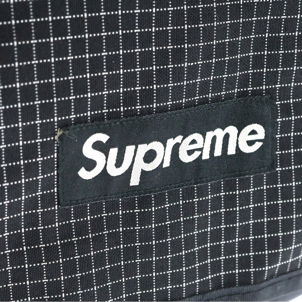 SUPREME(シュプリーム) 09AW ロゴ チェック ナイロン メッセンジャー ショルダーバッグ ブラック レディース