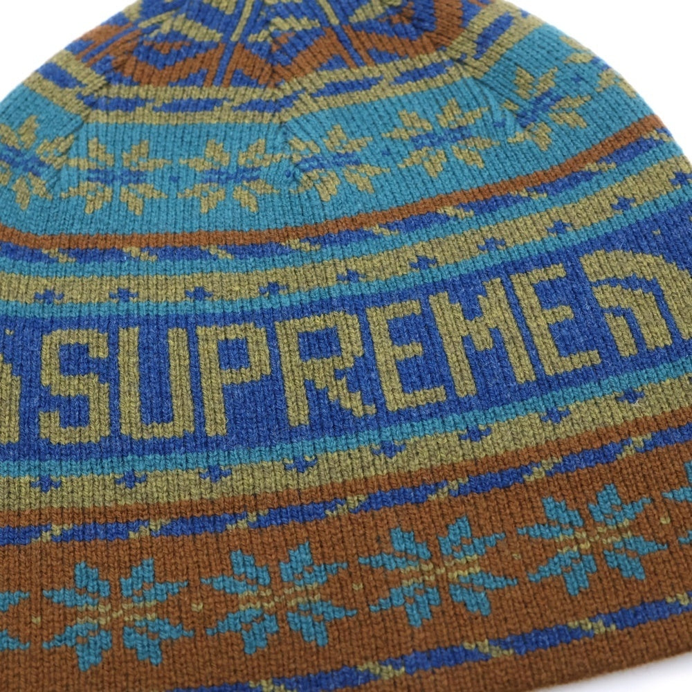 SUPREME(シュプリーム) 22AW ×THE NORTH FACE TS Fair Isle Beanie ロゴ フェアアイルビーニー ニットキャップ マルチ