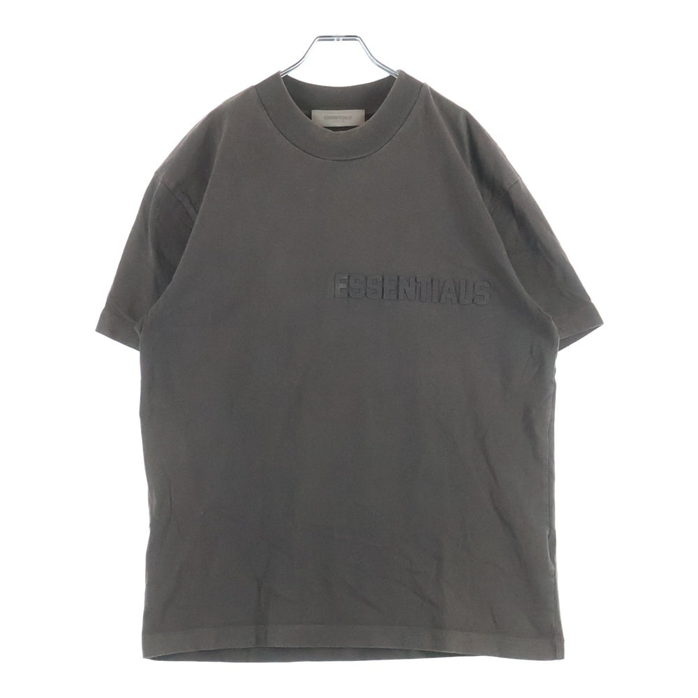 FEAR OF GOD ESSENTIALS(フィアオブゴッド エッセンシャルズ) フロントラバーロゴプリント 半袖Tシャツ カットソー チャコール