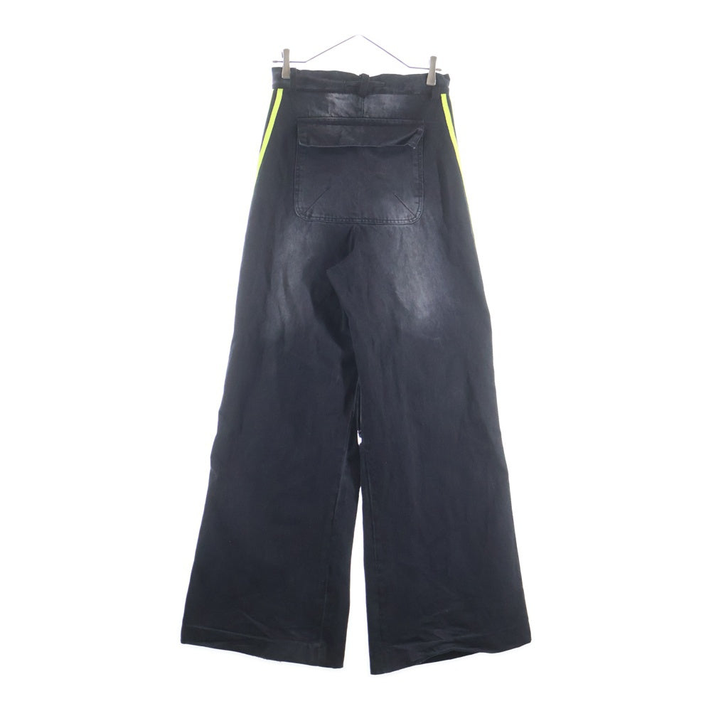 YORI SPORT(ヨリ スポーツ) 5STRIPE DENIM ダメージ加工 サイドストライプ デニム ブラック レディース