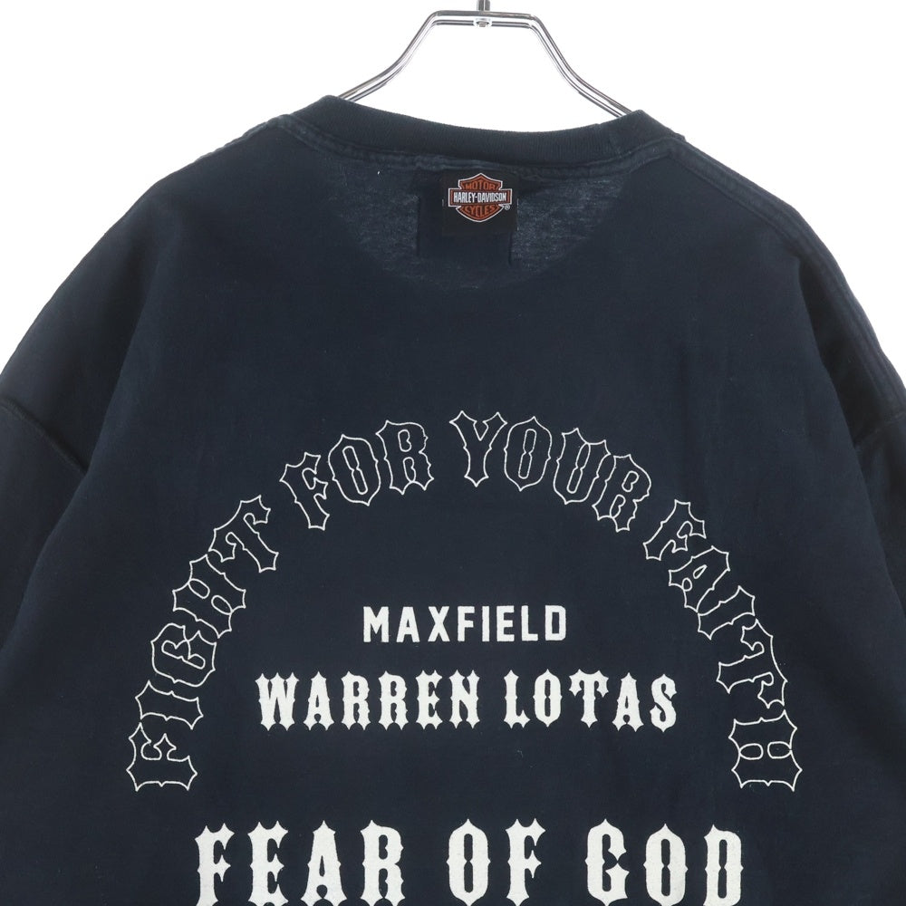 FEAR OF GOD(フィアオブゴッド) ×Warren Lotas×Maxfield HAELEY DAVIDSON リバーシブル 両面プリント 半袖Tシャツ カットソー ブラック