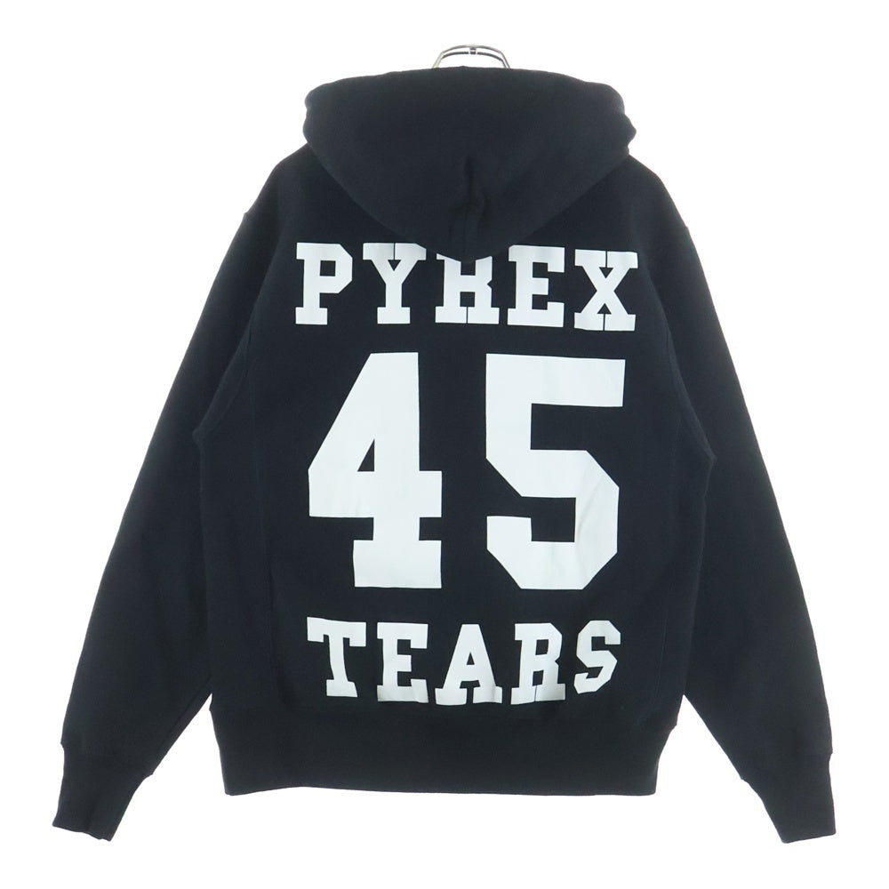 PYREX VISION(パイレックスヴィジョン) ×CHAMPION TEARS PULLOVER PRINT HOODIE チャンピオン ティアーズ 両面プリント プルオーバーパーカー フーディー ブラック