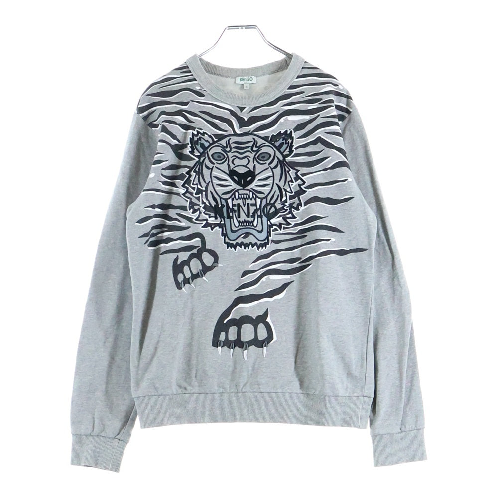 KENZO(ケンゾー) タイガー刺繍 クルーネック スウェットトレーナー グレー F855SW1824XD