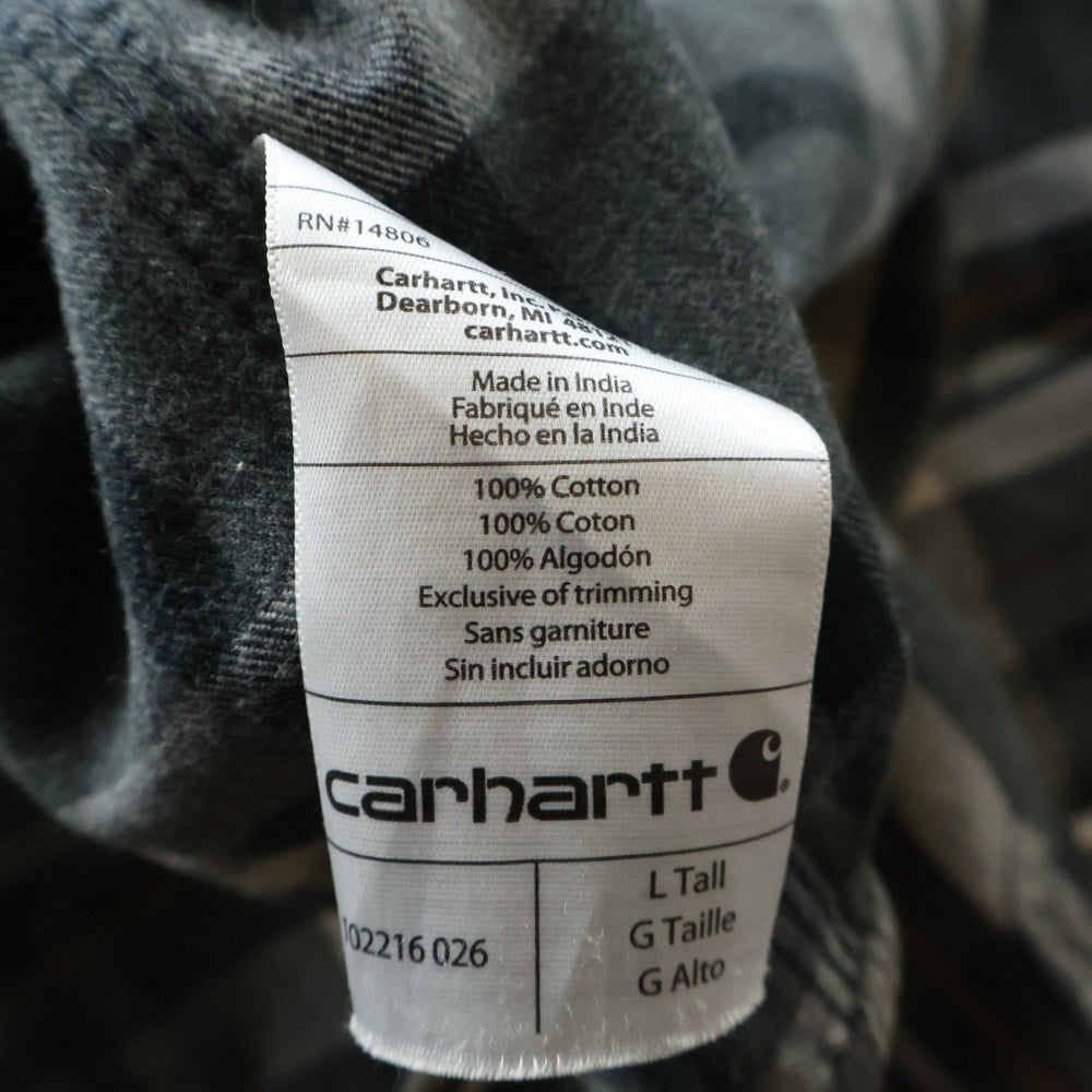 CARHARTT(カーハート) 16AW RUGGED FLEX RELAXED FIT FRANNEL LONG SLEEVE SNAP PLAID SHIRT フロントロゴ チェック プレイド コットン 長袖シャツ グレー 102216 026