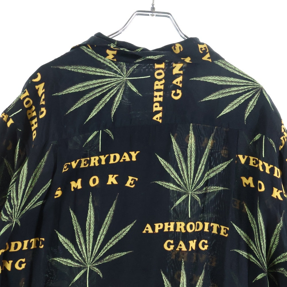 WACKO MARIA(ワコマリア) × BUDSPOOL APHRODITE GANG EVERYDAY SMOKING HAWAIIAN SHIRT バッツプール 舐達麻 オープンカラー ハワイアン アロハ半袖シャツ ブラック