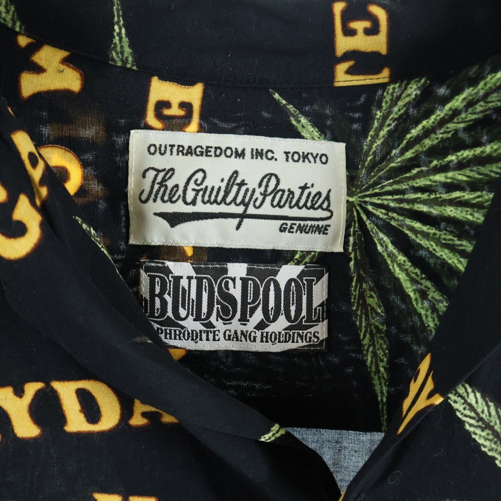 WACKO MARIA(ワコマリア) × BUDSPOOL APHRODITE GANG EVERYDAY SMOKING HAWAIIAN SHIRT バッツプール 舐達麻 オープンカラー ハワイアン アロハ半袖シャツ ブラック