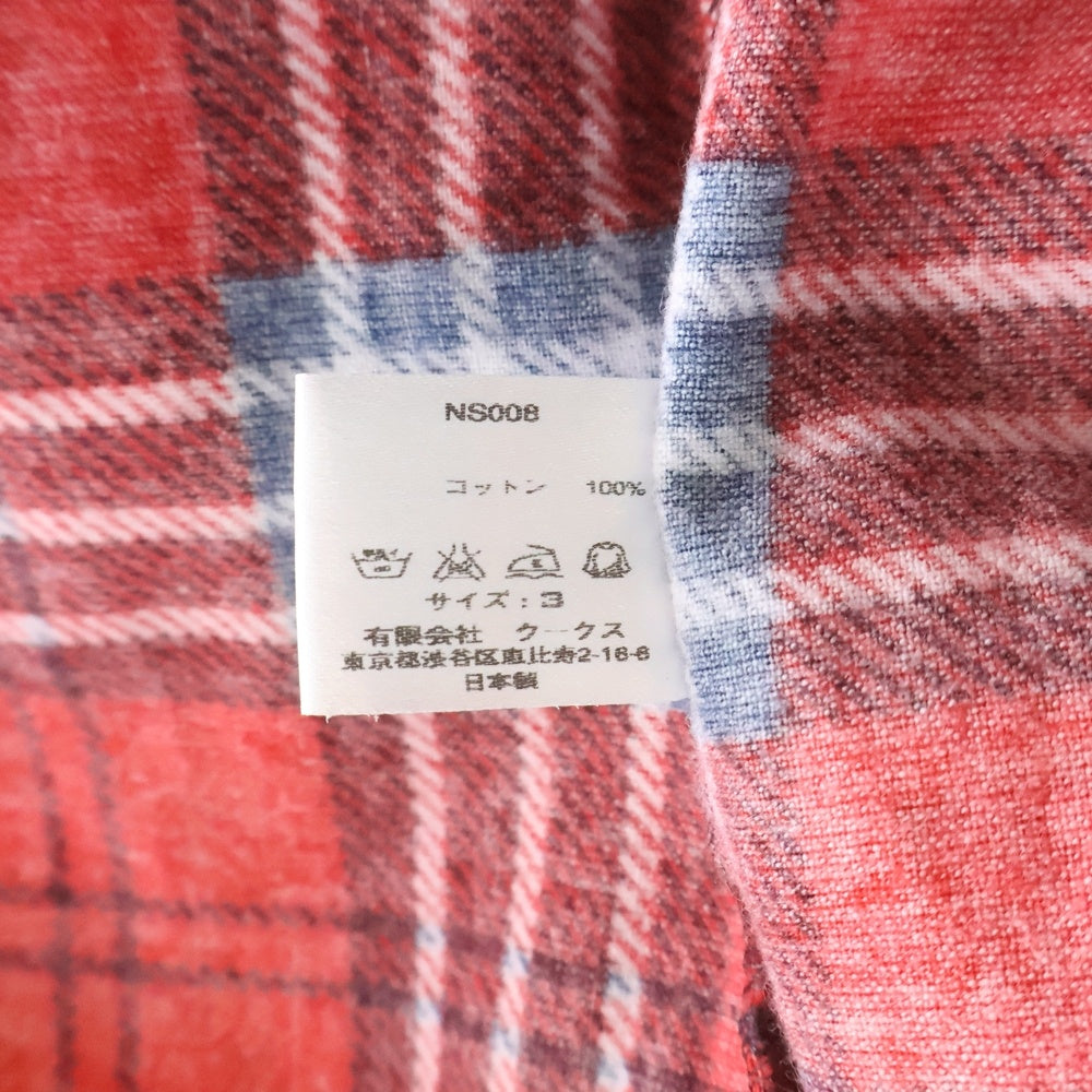 NUMBER (N)INE(ナンバーナイン) 00s 06SS ガンズ期 チェック 長袖シャツ レッド