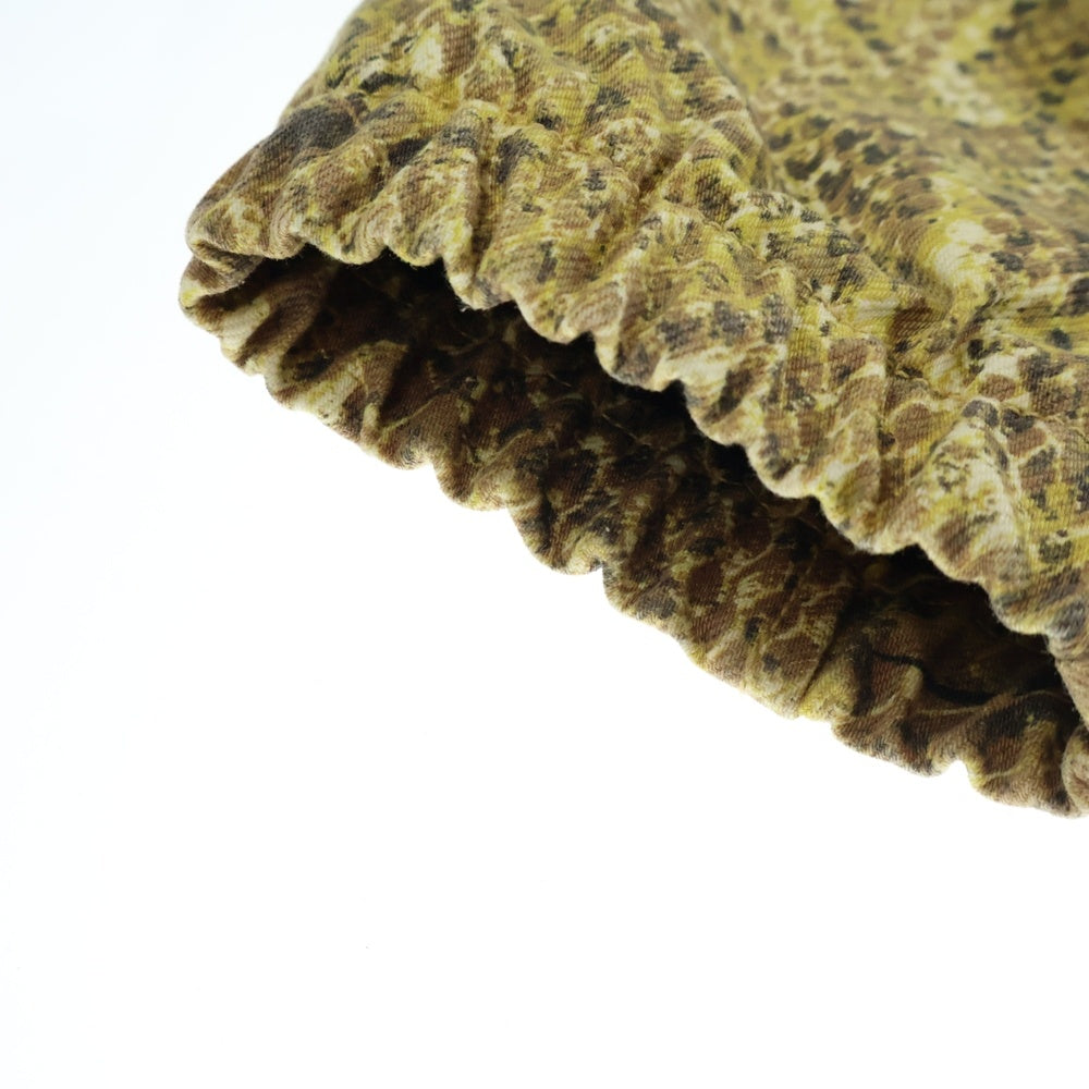SUPREME(シュプリーム) 22AW × NIKE ACG Denim Pullover Gold Snakeskin ナイキエーシージー ロゴ刺繍 ゴールドスネーク総柄 プルオーバーパーカーフーディー ハーフジップ ジャケット