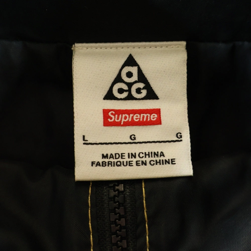 SUPREME(シュプリーム) 22AW × NIKE ACG Denim Pullover Gold Snakeskin ナイキエーシージー ロゴ刺繍 ゴールドスネーク総柄 プルオーバーパーカーフーディー ハーフジップ ジャケット