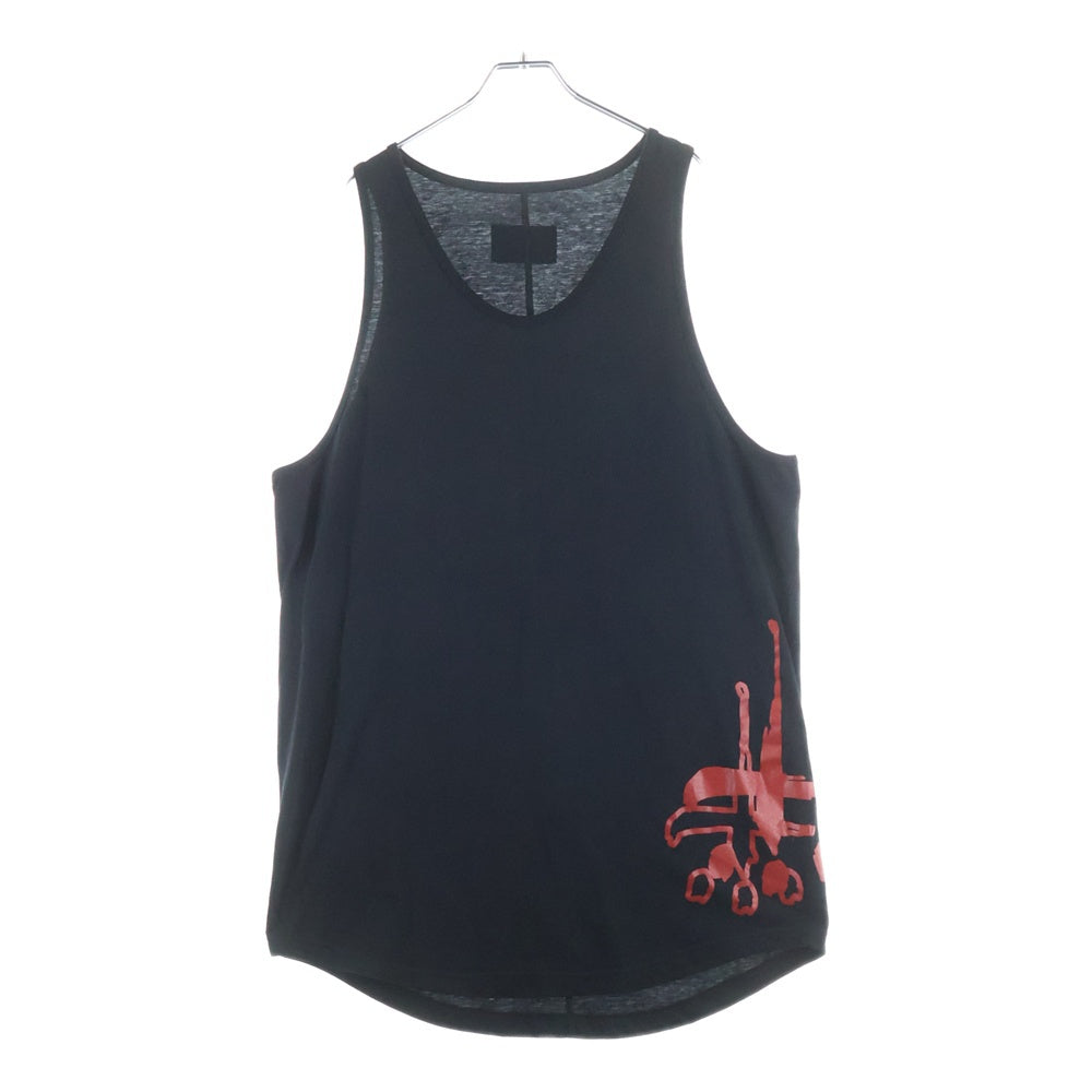 cvtvlist(カタリスト) 22SS サイド クロス プリント タンクトップ ノースリーブ ブラック 220106SC07