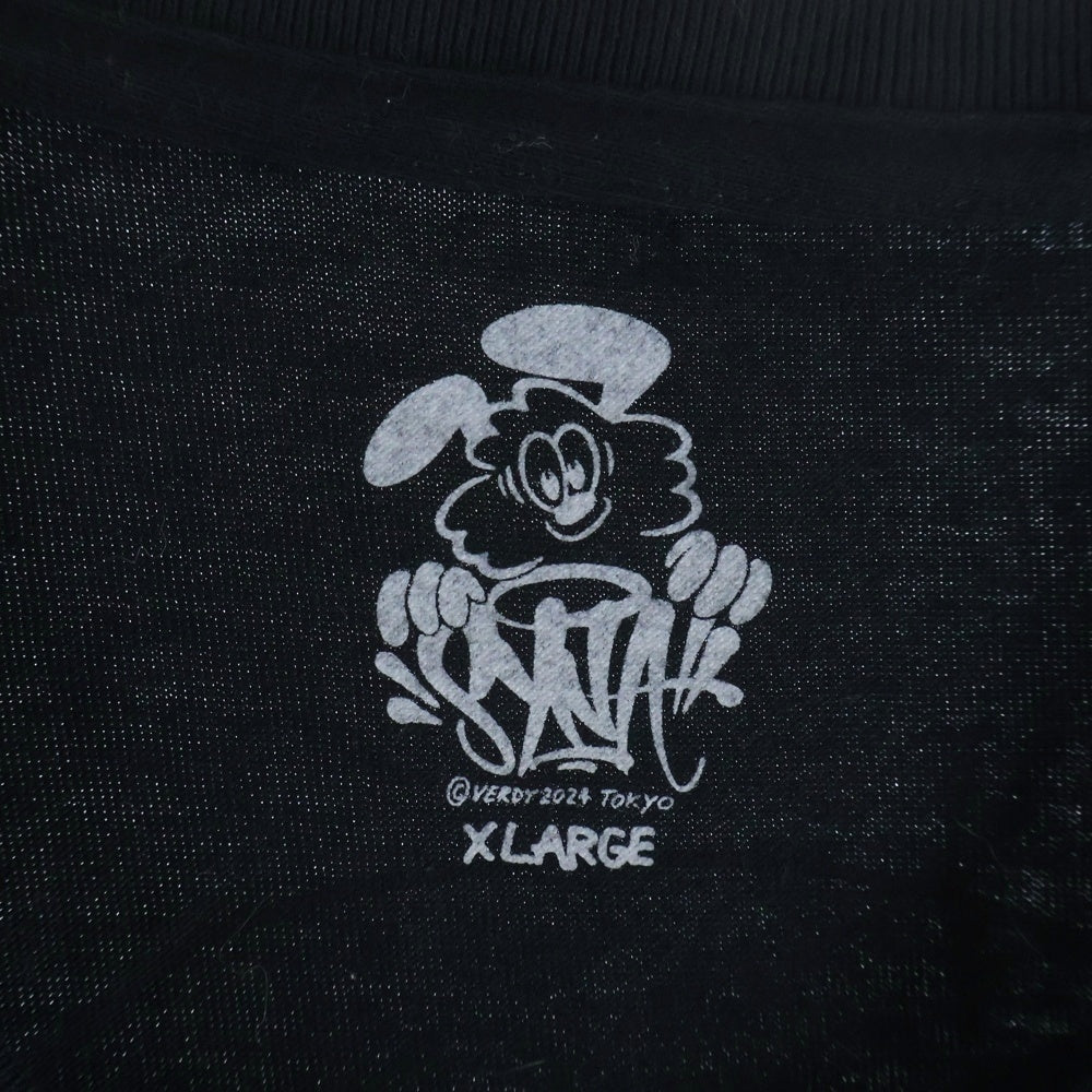 VERDY(ベルディ) 24AW × Central Cee SYNA WORLD VICK セントラルシー ヴェルディ プリント クルーネック 半袖Tシャツ カットソー ブラック