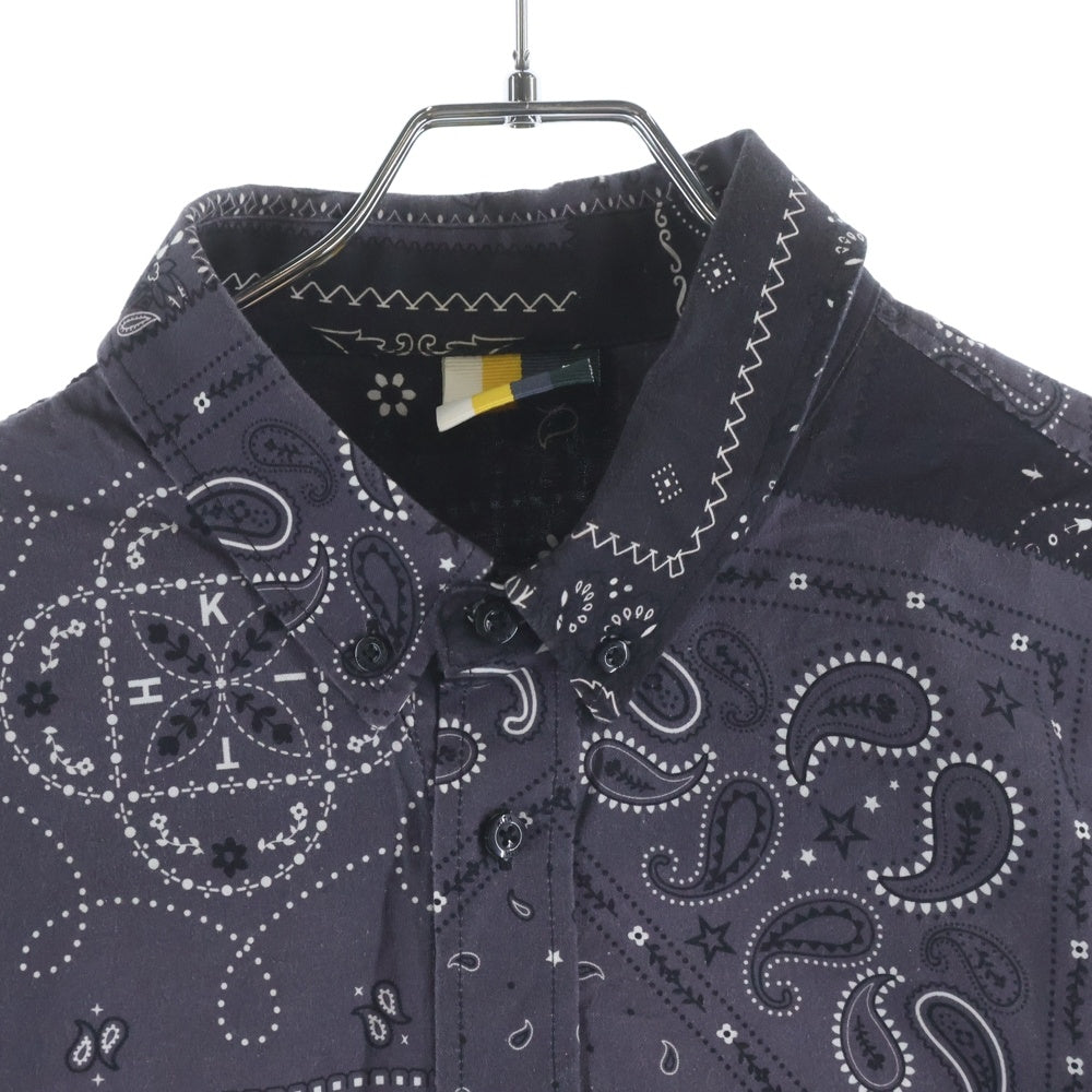 KITH(キス) 21SS Ludlow Button Down ペイズリー柄 ボタンダウン コットン 長袖シャツ パープル KH030044