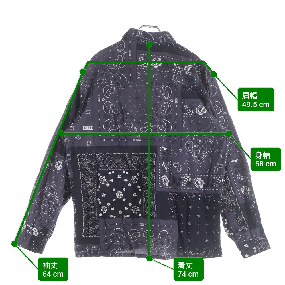 KITH(キス) 21SS Ludlow Button Down ペイズリー柄 ボタンダウン コットン 長袖シャツ パープル KH030044