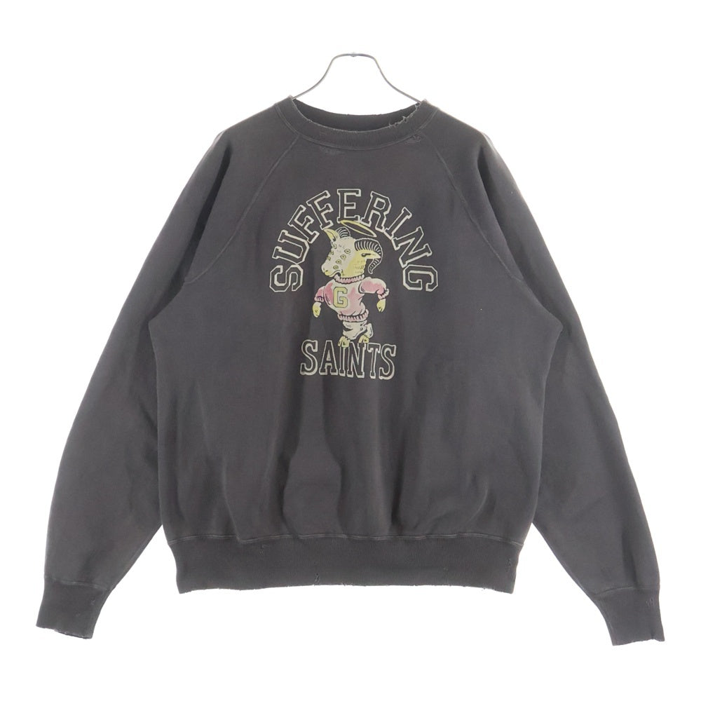 SAINT MICHAEL(セントマイケル) × NEXUSVII SUFFERING SAINTS CREW SWEAT ネクサスセブン 165着限定 サーファリング セント クルーネック スウェットトレーナー チャコールグレー