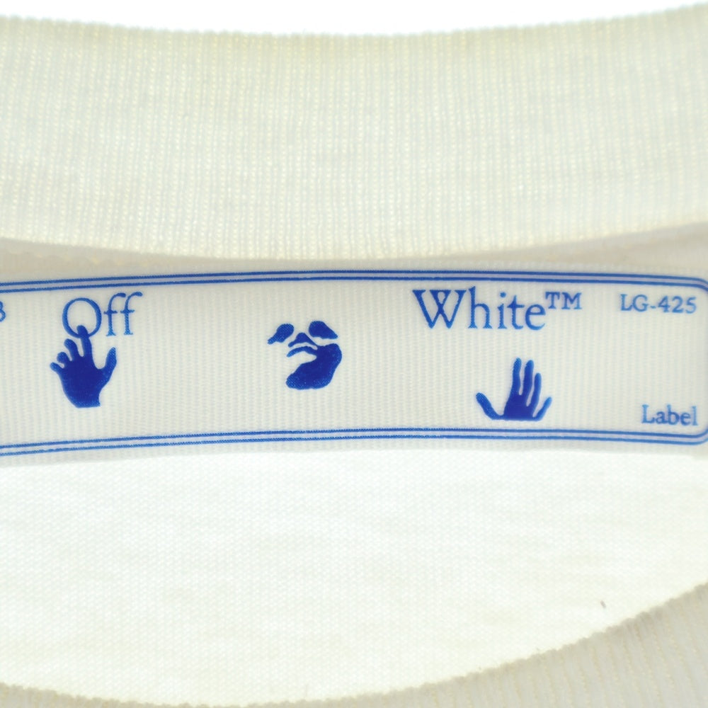 OFF-WHITE(オフホワイト) 21SS BLUE MARKER S/S OVER TEE ブルーマーカー クルーネック オーバーサイズ 半袖Tシャツ カットソー ホワイト OMAA038S21JER001