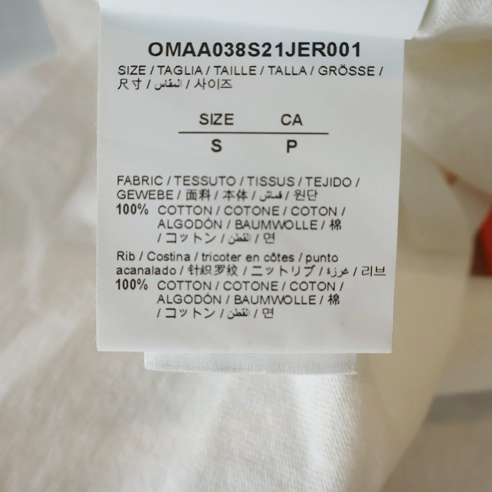 OFF-WHITE(オフホワイト) 21SS BLUE MARKER S/S OVER TEE ブルーマーカー クルーネック オーバーサイズ 半袖Tシャツ カットソー ホワイト OMAA038S21JER001