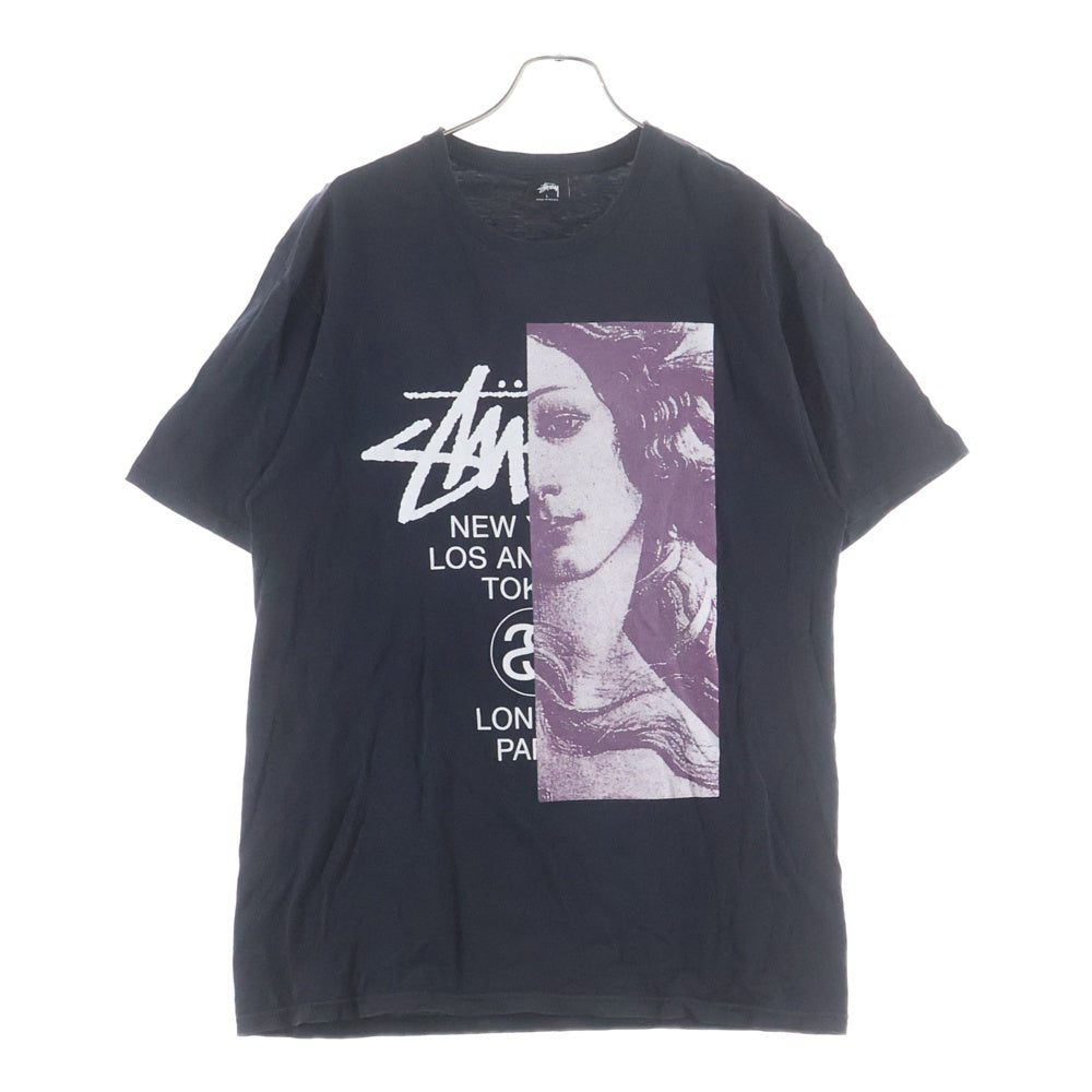 STUSSY(ステューシー) WORLD TOUR VENUS ワールドツアー ヴィーナスプリント クルーネック 半袖Tシャツカットソー ブラック
