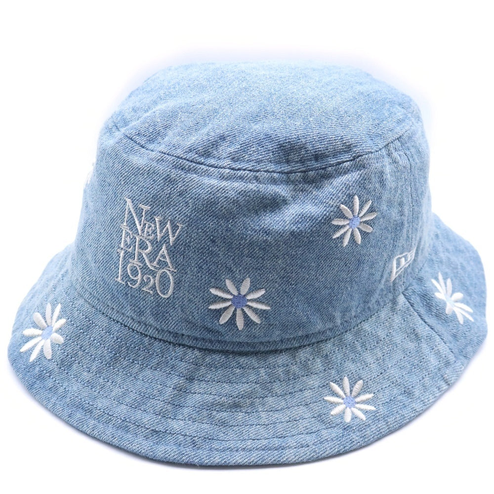 NEW ERA(ニューエラ) Flower Embroidery フラワー エンブロイダリー デニム バケットハット ライトブルー