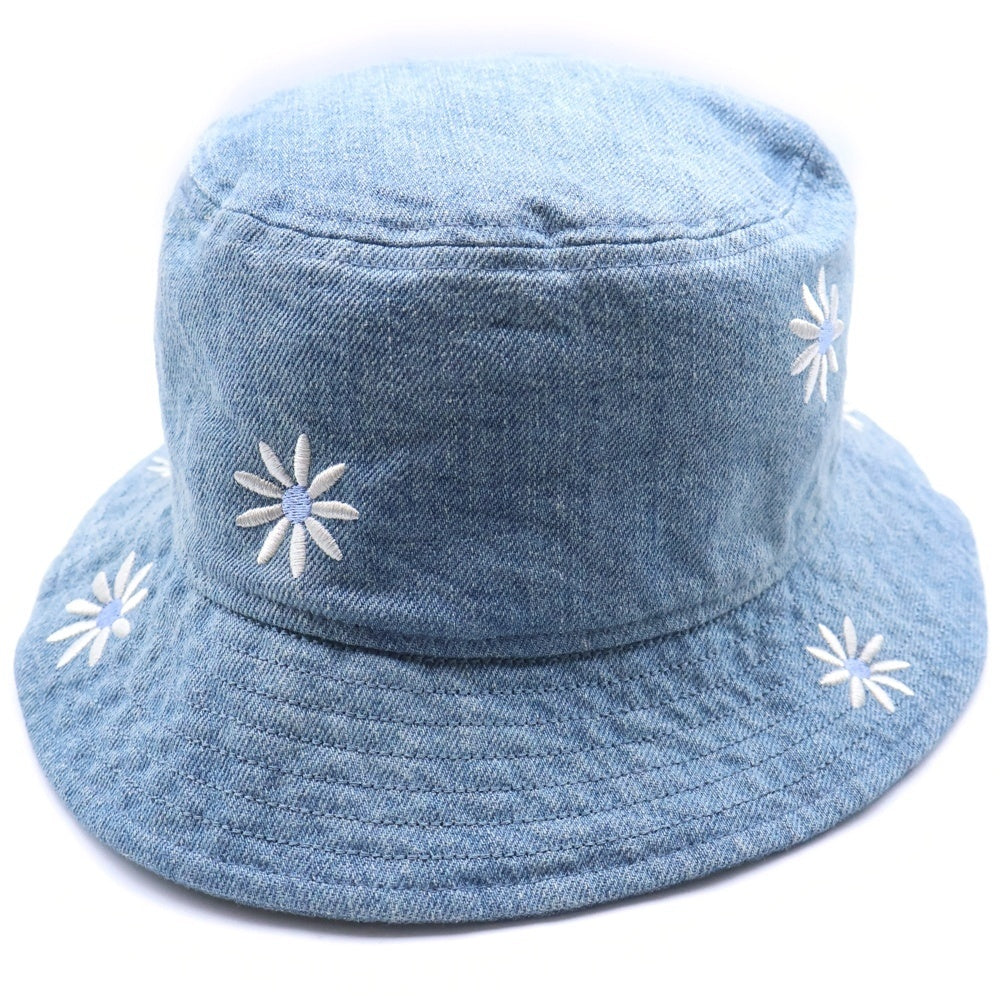 NEW ERA(ニューエラ) Flower Embroidery フラワー エンブロイダリー デニム バケットハット ライトブルー