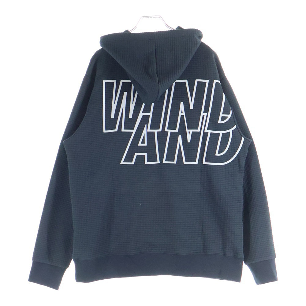WIND AND SEA(ウィンダンシー) ロゴ リフレクテッド フリース パーカー ブラック WDS-O-ESS-25-Q1-JER-01