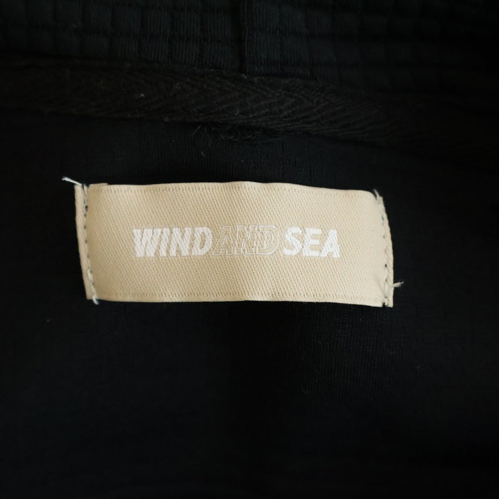 WIND AND SEA(ウィンダンシー) ロゴ リフレクテッド フリース パーカー ブラック WDS-O-ESS-25-Q1-JER-01